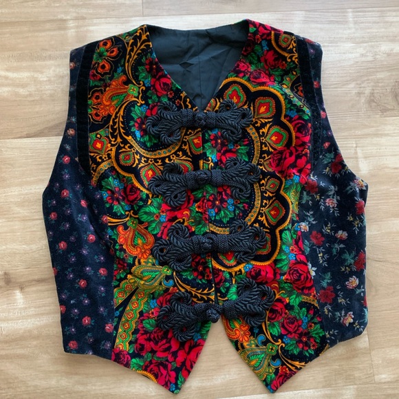 Jackets & Blazers - 1970s Velveteen Patchwork Vest